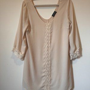 Astr Cream Low Back Dress